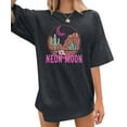 thumbnail image 1 of MOUSYA Women's Oversized T-Shirts Neon Moon Shirts Classic Country Cowgirl T-Shirt Music Vintage Graphic Tee Tops, 1 of 9