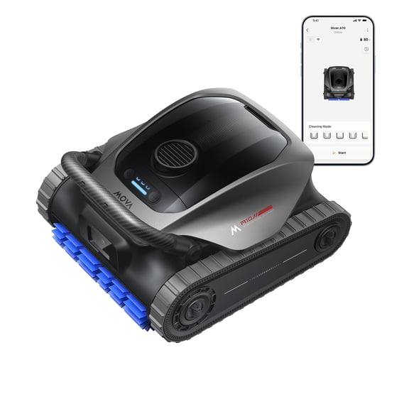 MOVA Diver A10 Cordless Robotic Pool Vacuum Cleaner, 6,000GPH Suction, 240min Runtime, Wall Climbing & Double-Pass Waterline Scrubbing, AI-Powered Edge Cleaning & Path Planning, Auto Parking, 8 Modes