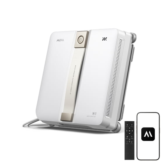 MOVA N1 Window Cleaning Robot, 8000Pa Suction, Smart Mapping and Obstacle Avoidance, Light-Weight Design, Multisurface Cleaning, Dual-Wing Mist-Cleaning System-White