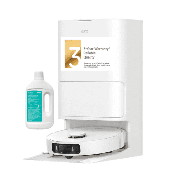 MOVA S20 Ultra Robot Vacuum Mop Cleaner with Cleaning Solution,8.3KPa Suction,Hot Water Washing/Drying,Self Empty&Refilling