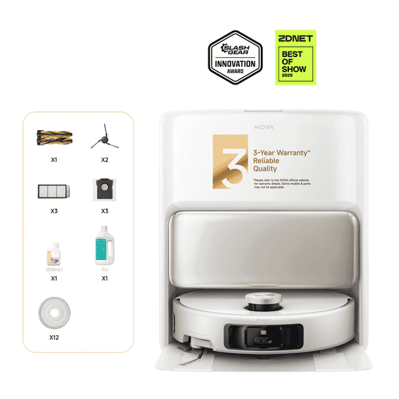 MOVA V50 Ultra Complete Robot Vacuum and Mop, Pet Hair Carpet Friendly,24000 Pa Suction, Self-Cleaning Filter,Fast Mop Drying