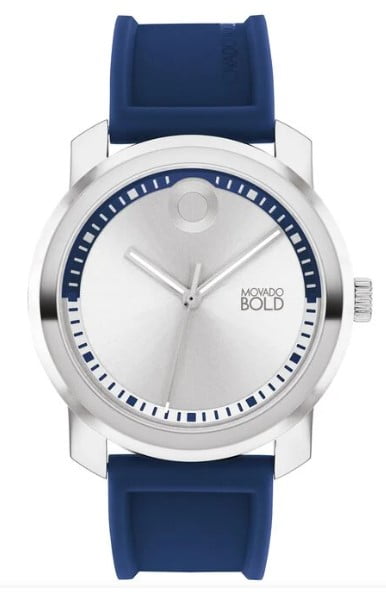 MOVADO 3601036 TREND PROPEL SILVER DIAL BLUE SILICONE BAND MENS WATCH