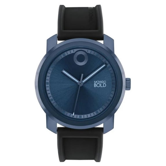 MOVADO 3601038 TREND PROPEL BLUE DIAL BLACK SILICONE BAND MENS WATCH ...
