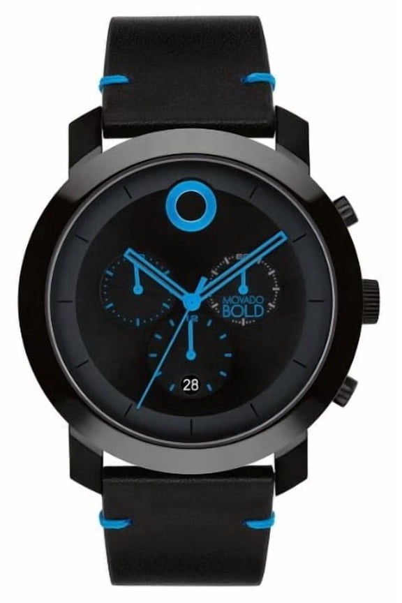 3601067 TREND IMPULSE BLACK CHRONOGRAPH DIAL BLACK LEATHER BAND MENS WATCH