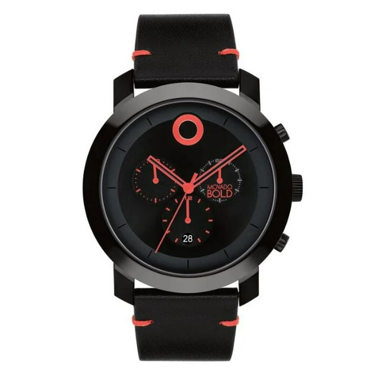 MOVADO 3601068 TREND IMPULSE BLACK CHRONOGRAPH DIAL BLACK LEATHER