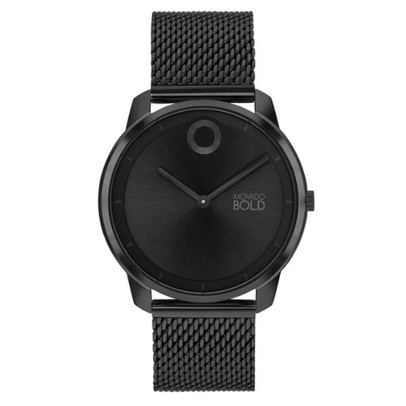 MOVADO BOLD 3601017 TREND ELEMENT BLACK DIAL BLACK STAINLESS BRACELET MENS WATCH
