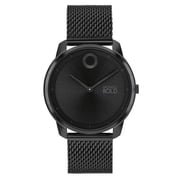 MOVADO BOLD 3601017 TREND ELEMENT BLACK DIAL أسود سوار غير القابل للصدأ ساعة رجالية