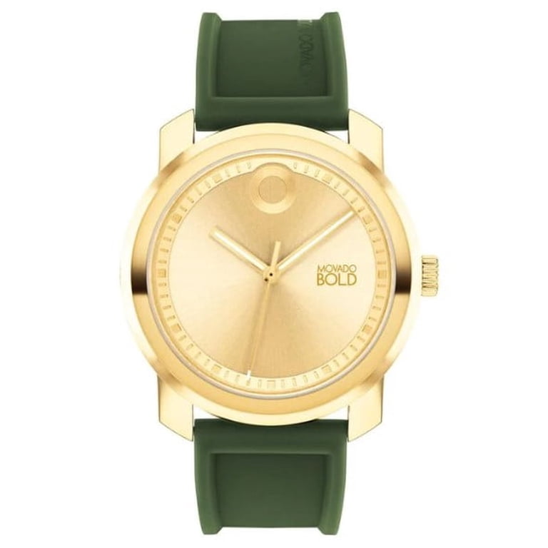 MOVADO BOLD 3601037 TREND PROPEL GOLD DIAL GREEN SILICONE  display picture 1