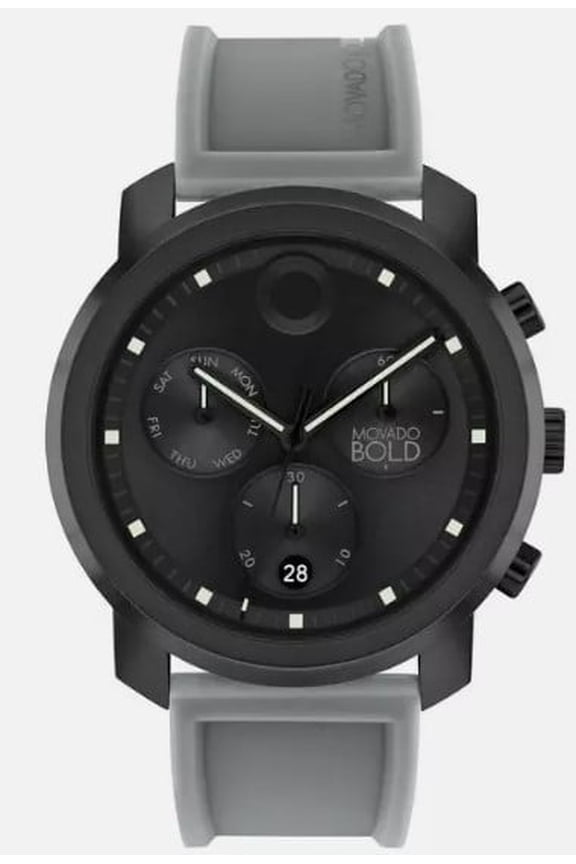 BOLD 3601050 BLACK CHRONOGRAPH DIAL GRAY SILICONE STRAP MENS WATCH