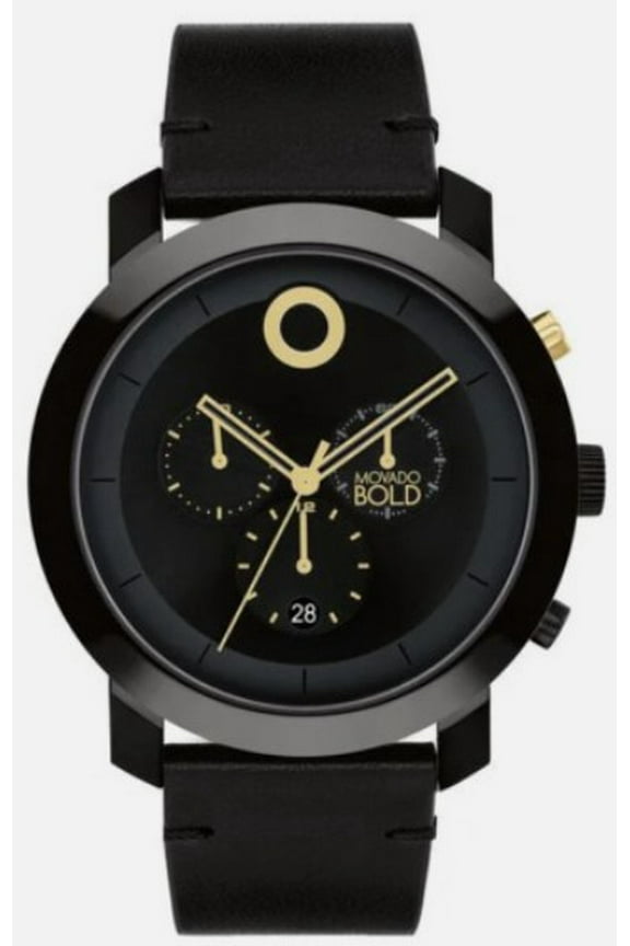 BOLD 3601069 TREND CHRONOGRAPH BLACK DIAL BLACK LEATHER STRAP MENS WATCH