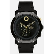 MOVADO BOLD 3601069 TREND CHRONOGRAPH BLACK DIAL BLACK LEATHER STRAP MENS WATCH
