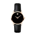 thumbnail image 1 of MOVADO Swiss Museum Classic Black Dial Women's Rose Gold PVD Slim Leather Watch, 1 of 4