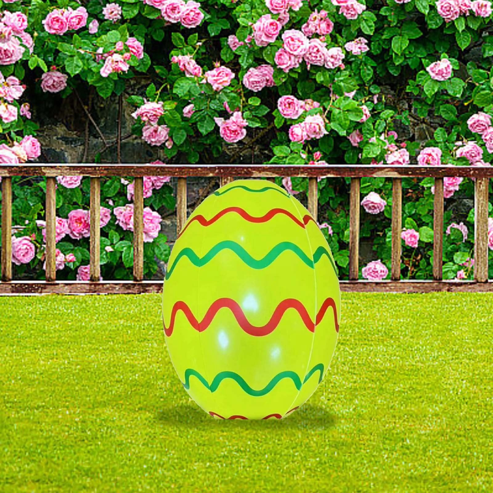 MOVAWAKY 16 Inch Easter Egg Inflatable Outdoor Decorations Happy Easter