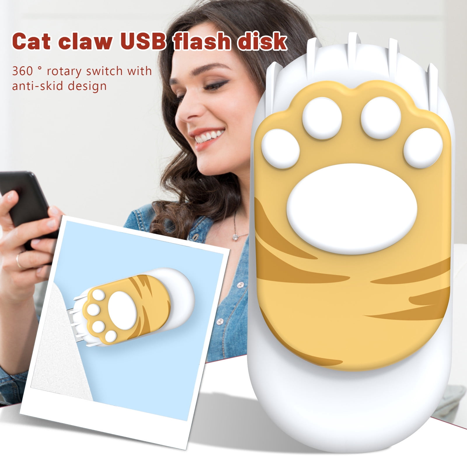 MOVAWAKY 8G Flash Drive Memory Stick Pen Drive USB2.0 Animal Model Cat ...