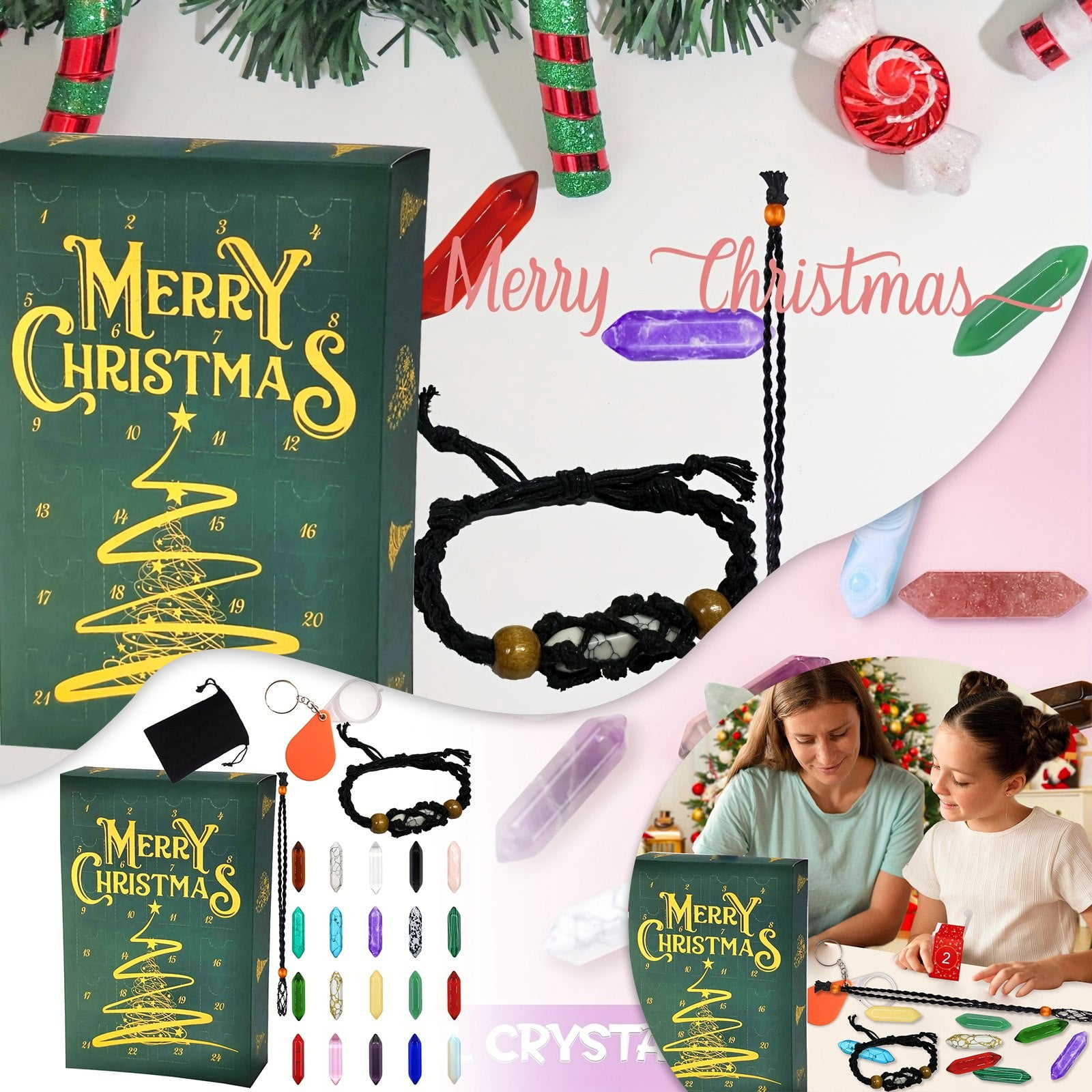 MOVAWAKY Christmas 2024 Advent Calendar 24 Day And Stones Kit With