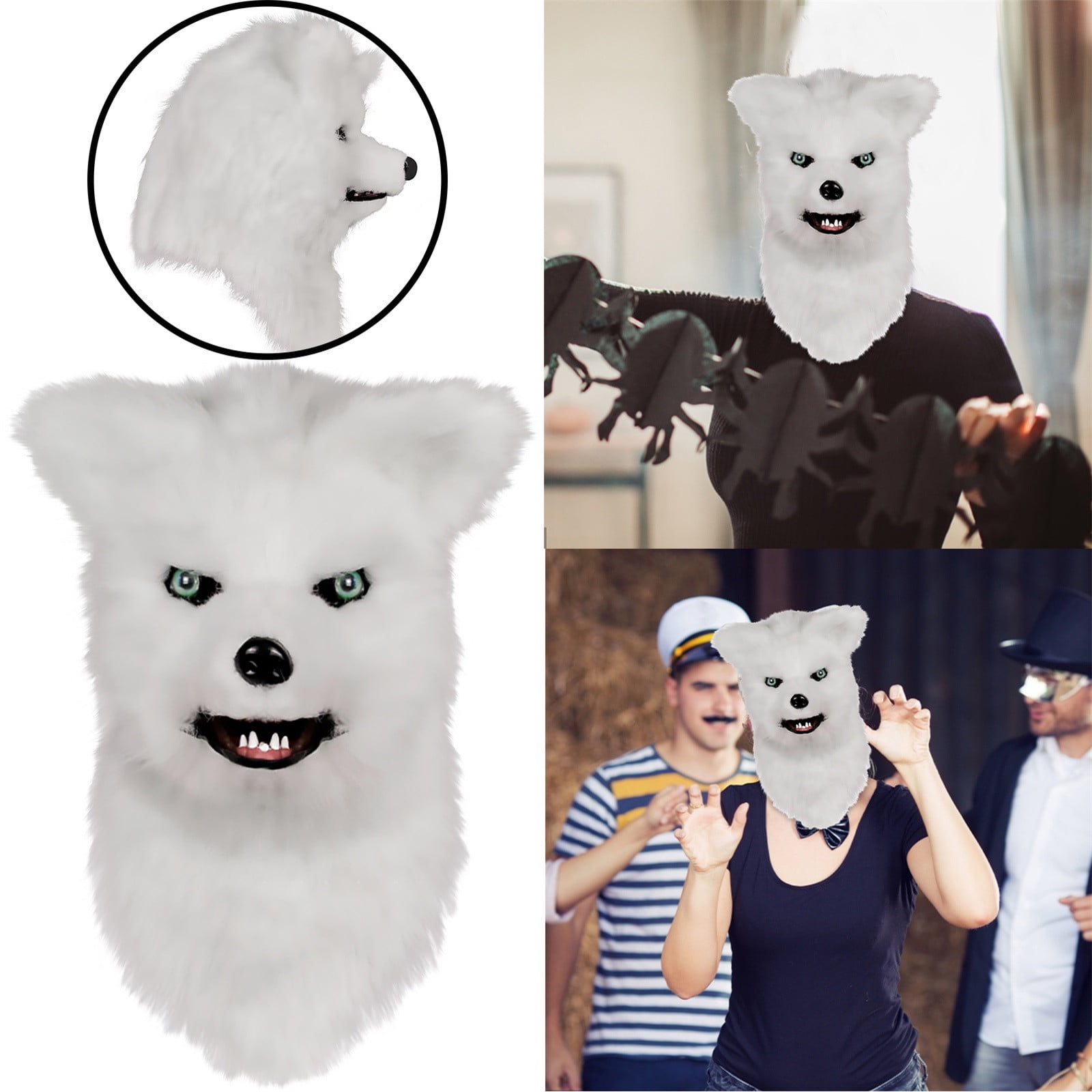 MOVAWAKY Granny Head Covering Latex Headgear Granny Red Cover Of Head