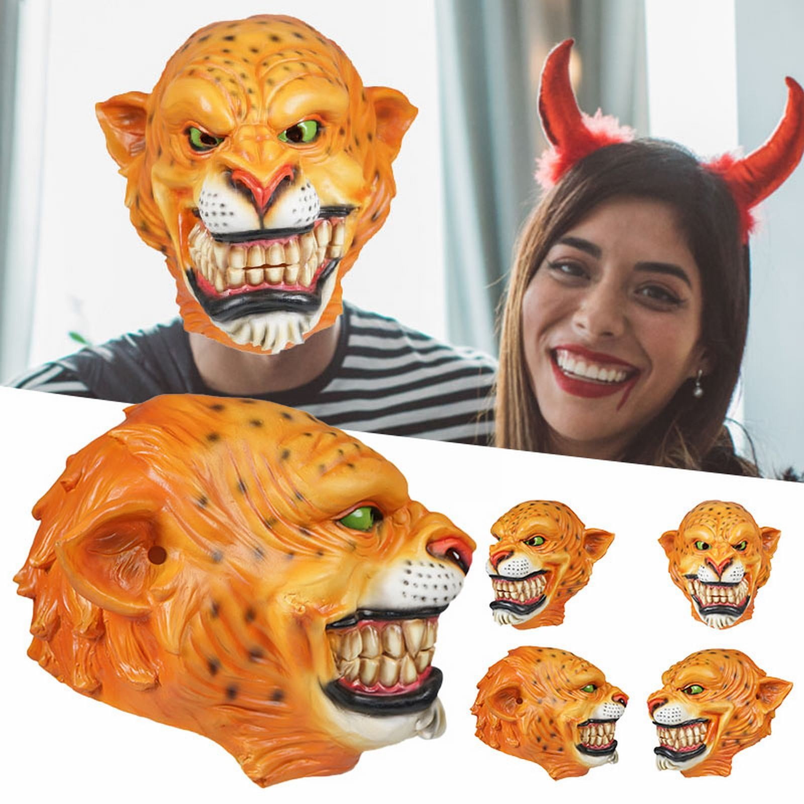 MOVAWAKY Granny Head Covering Latex Headgear Granny Red Cover Of Head