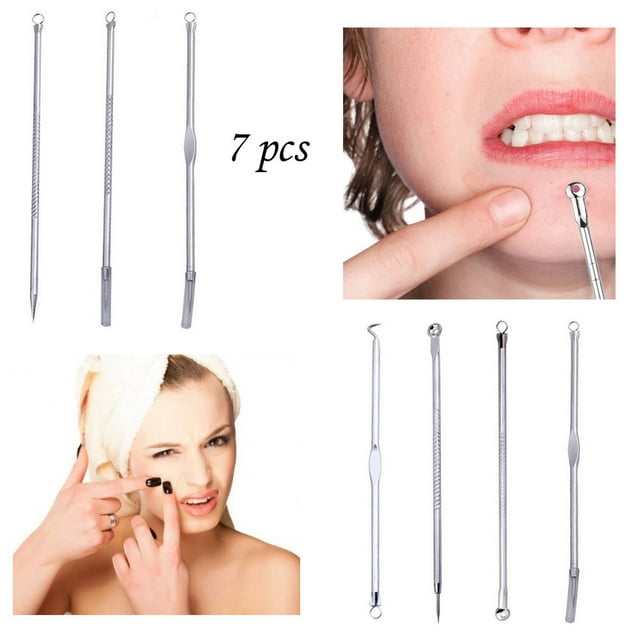 MOVAWAKY High Frequency Wand 7 Pcs Pimple Comedone Extractor Remover