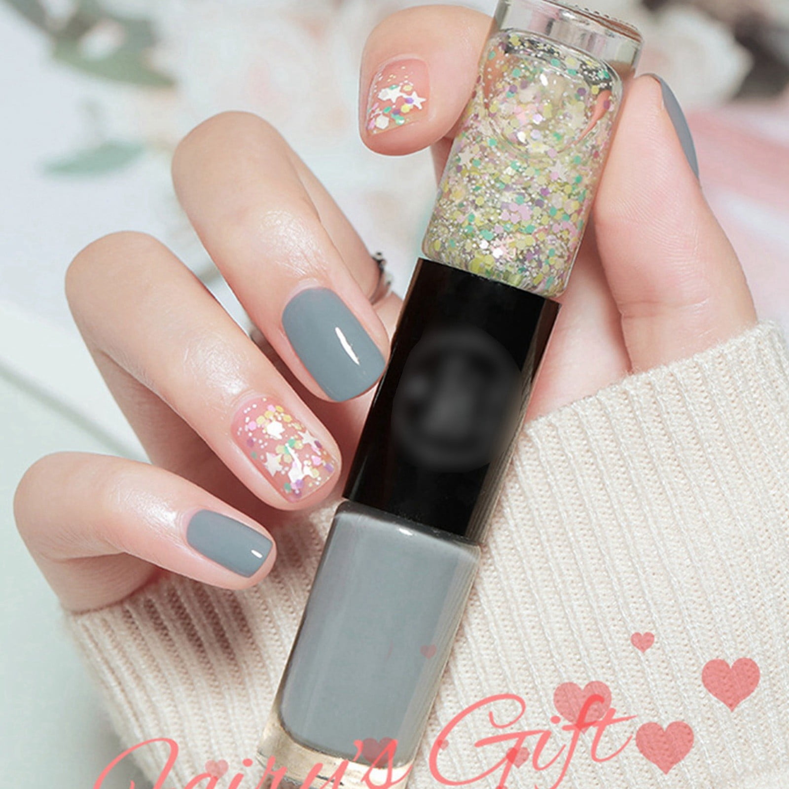 MOVAWAKY Oily Two Color Nail Polish New Non Baked Quick Drying Durable Non Peelable Nail Polish