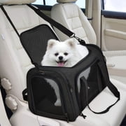 MOVELO Airline Approved Pet Carrier   Soft-Sided Cat & Small Dog Travel Bag with Top & Side Entry, Washable Fleece Pad, Mesh Ventilation, Safety Leash Clip, Fits Pets up to 25 lbs