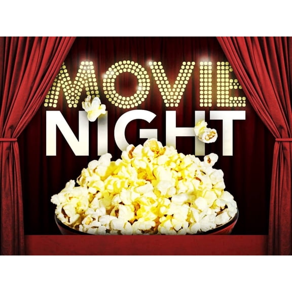 Movie & Popcorn Night Edible Image Icing Cake Topper for Quarter Sheet Cake, by TNCT