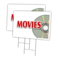 thumbnail image 1 of MOVIES 2 Pack Of 18" x 24" Yard Sign & Stake | Advertise Your Business | Stake Included Image On Front Only | Made in The USA, 1 of 3