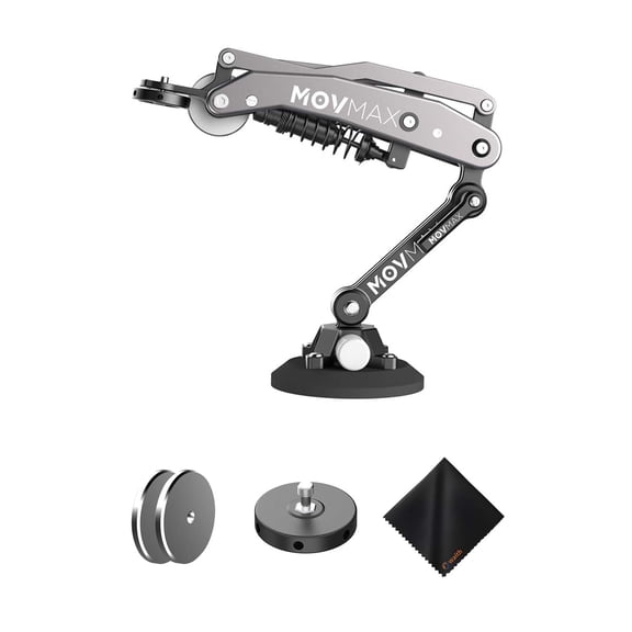 MOVMAX Blade Arm for DJI Pocket 3 Shock-Absorbing Stabilizer Extension Mount for Smooth & Dynamic Shots, Adjustable & Lightweight Design, Vibration Reducing Arm with Waith Cleaning Cloth Bundle Set