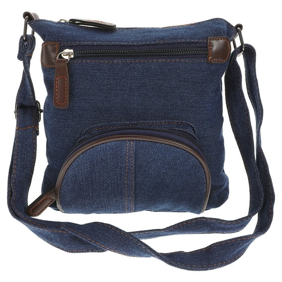 MOVTOTOP Denim Crossbody Bag Shoulder Bag Casual Front Pocket Handbag for Women (Cowboy Blue)