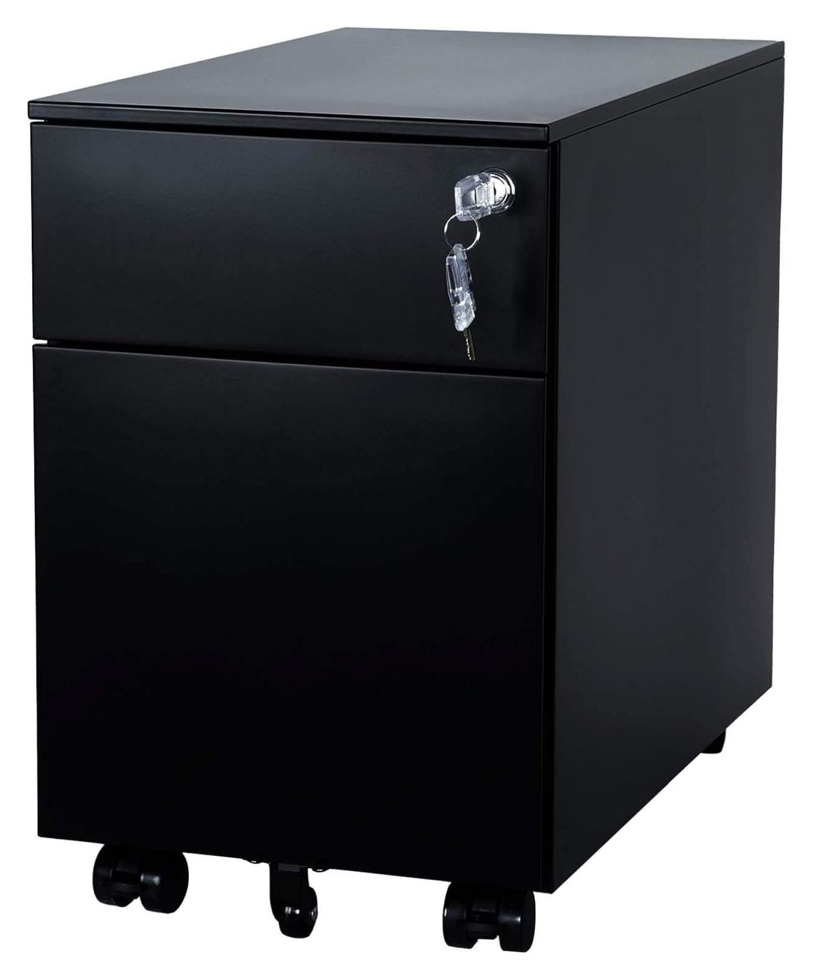 MOWENTA 2 Drawer File with Lock Metal Under Desk Rolling Filing