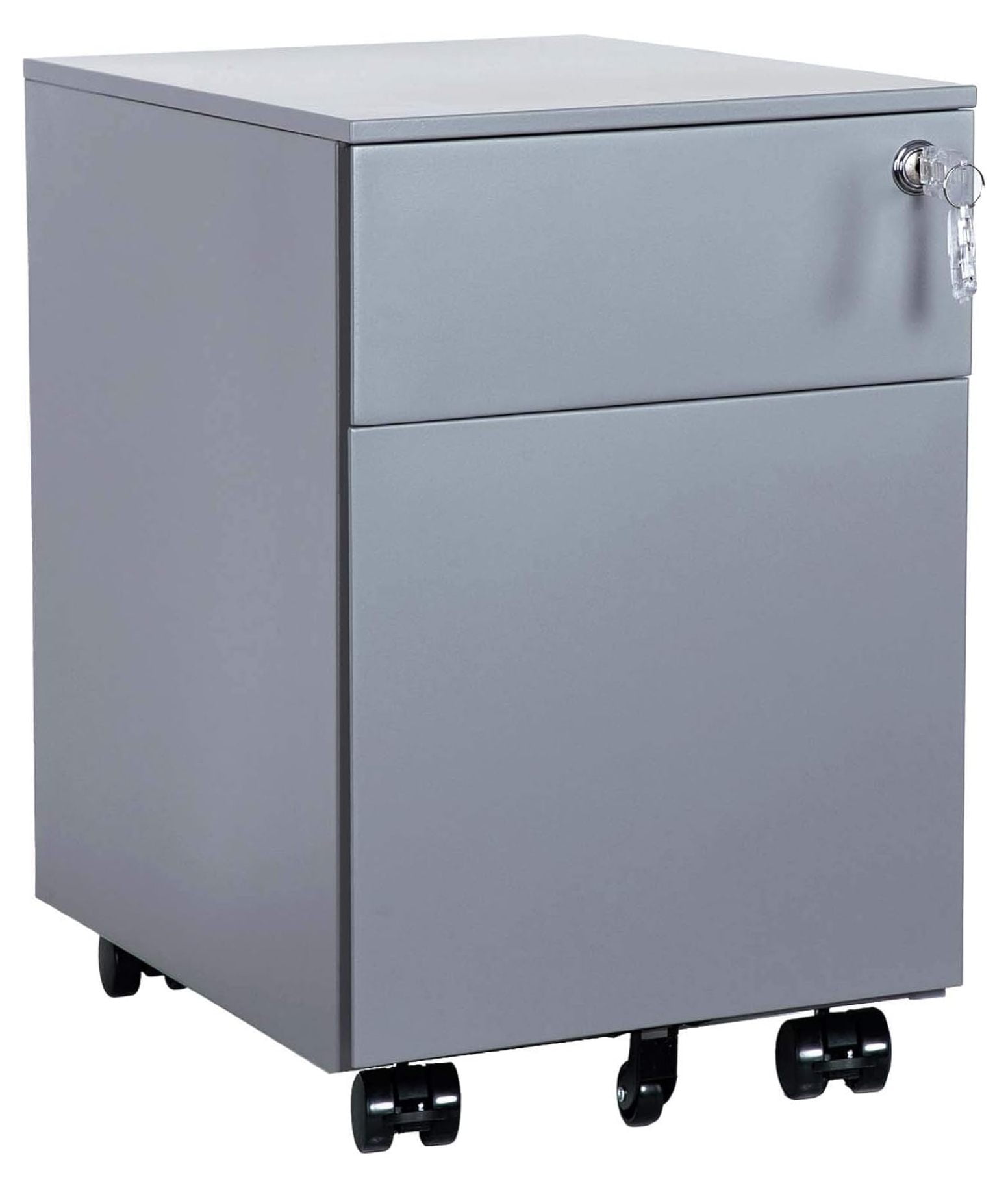 MOWENTA 2 Drawer File with Lock Metal Under Desk Rolling Filing