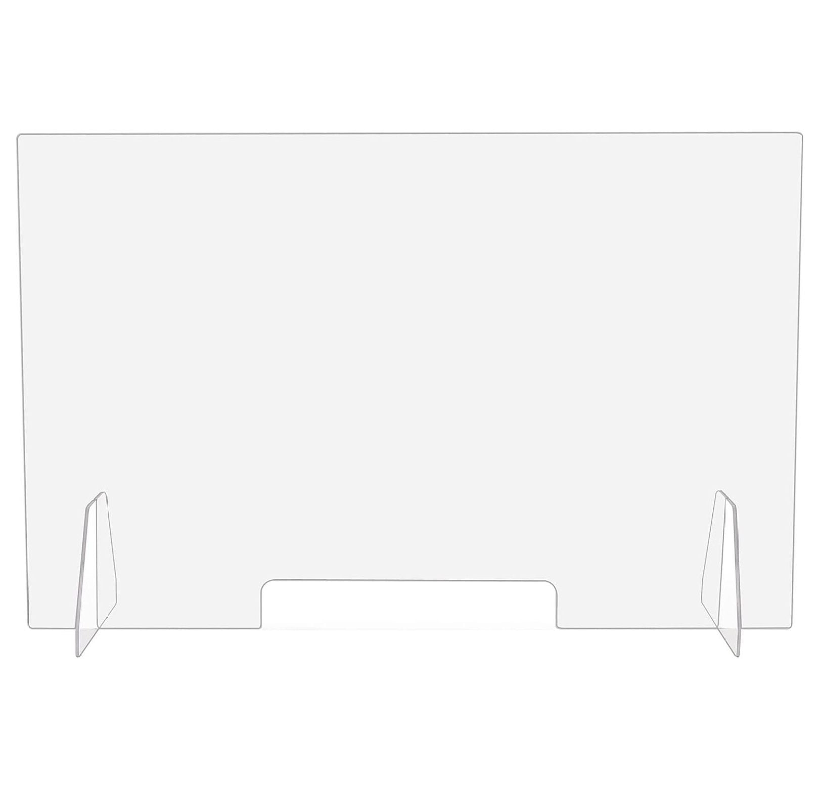 MOWENTA 46" x 30" Sneeze Guard for Counter and Desk Plexiglass Shield