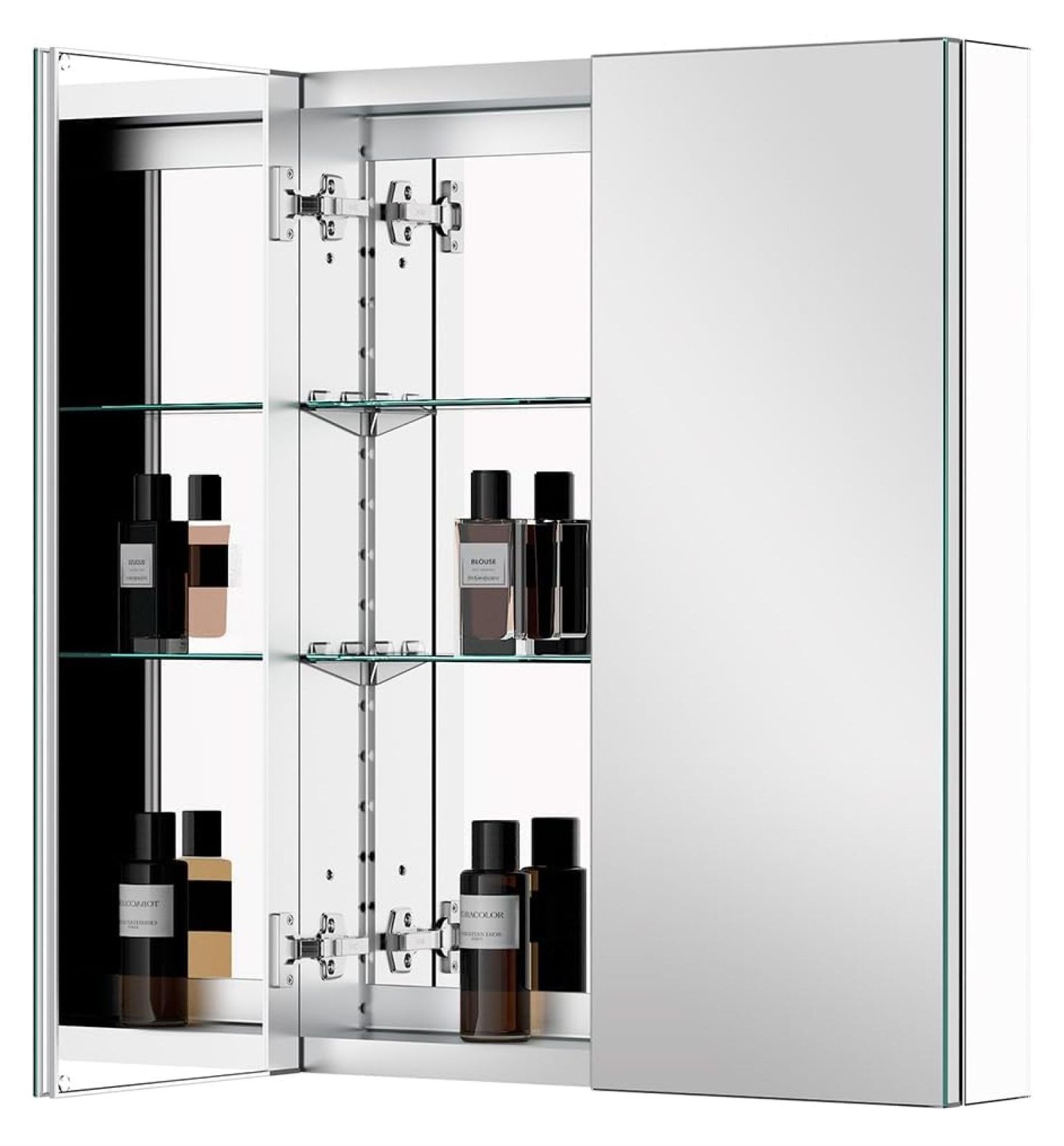 MOWENTA Aluminum Medicine with 2 Doors Recessed or Surface