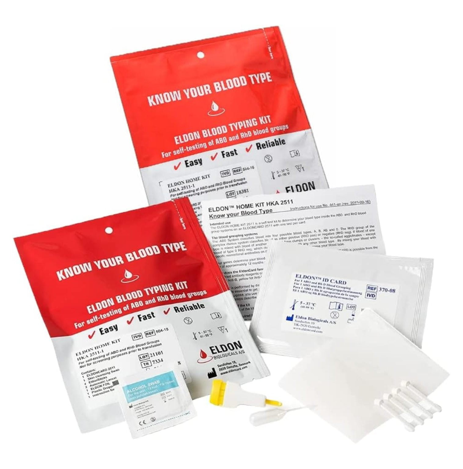 MOWENTA Blood Typing Kit, 2 Tests, Know Your Blood Type, Home Testing
