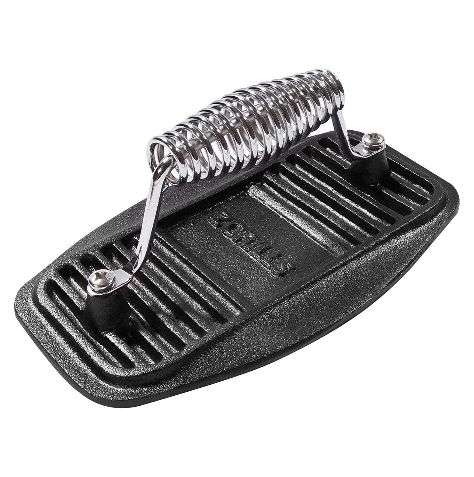 MOWENTA Cast Iron Grill Press Seasoned for Burger Bacon 8.9IN. with