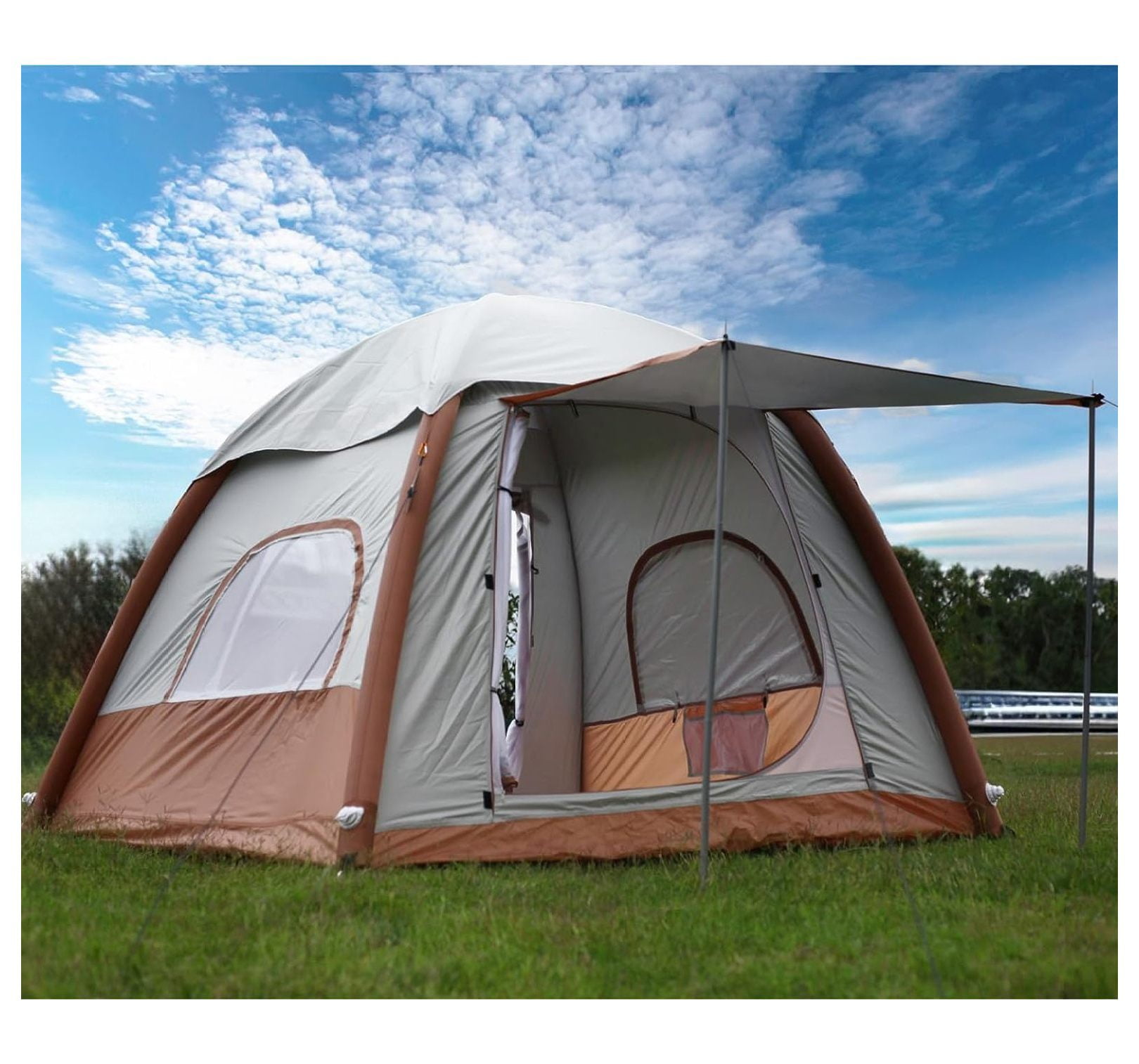 MOWENTA Inflatable Camping Tent with Pump, Easy Setup 4 Season Glamping ...