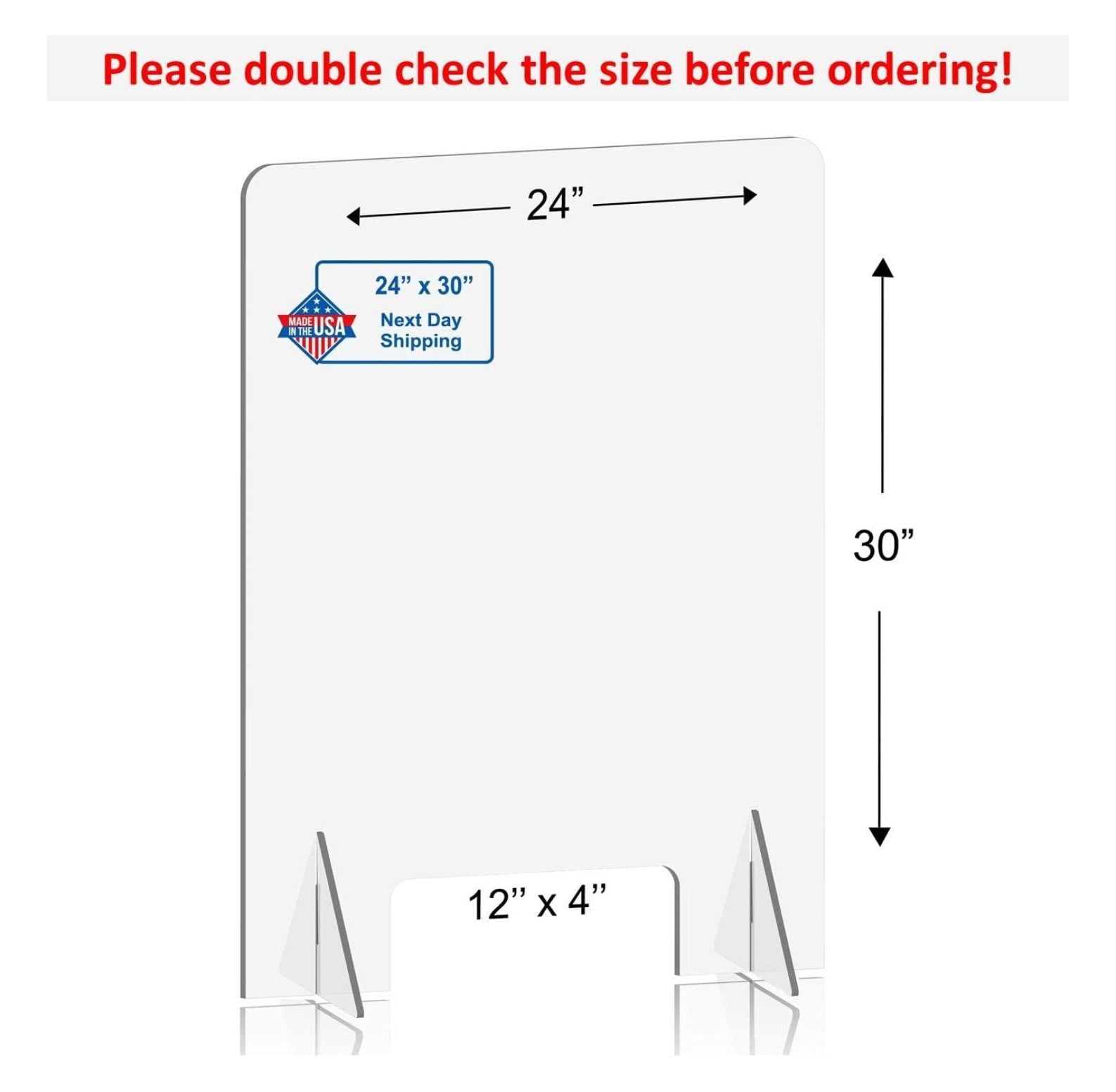 MOWENTA Sneeze Guard, Plexiglass Shield for Desk Counter and Table