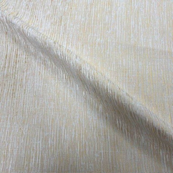 MOWHAK Jacquard Fabric, 115 Inch. in Width, White/Gold / Sample 3x3 Inch