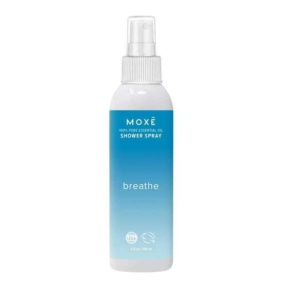 MOXE Breathe Shower Spray Essential Oils Shower Mist with Eucalyptus and peppermint 4 oz