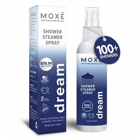 MOXE Dream Steam Shower Spray Lavender Essential Oil Shower Mist for Stress Relief and Relaxation 4 oz