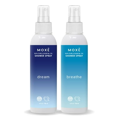 MOXE Essential Oils Shower Spray for Relaxation and Sinus Relief Dream and Breathe Variety Pack 4 oz 2 Pk