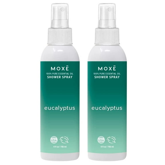 MOXE Eucalyptus Steam Shower Spray Essential Oils Shower Mist for Sinus Relief and Relaxation 4 oz 2 Pk