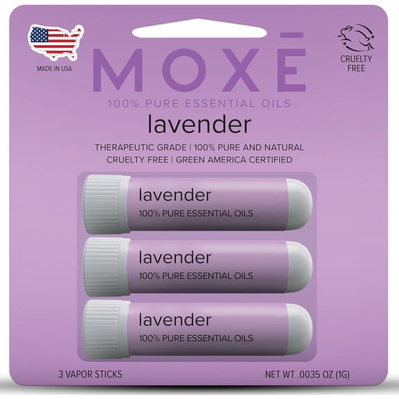 MOXE Nasal Stick Inhaler Lavender Essential Oil Scent , 3-Pack