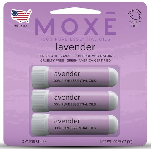 MOXE Nasal Stick Inhaler Lavender Essential Oil Scent , 3-Pack
