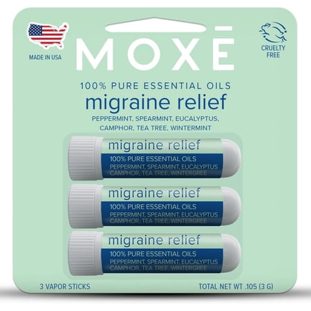 MOXE Migraine Relief Nasal Stick Nasal Inhaler Essential Oil Aromatherapy For Headache Relief 3 Pack