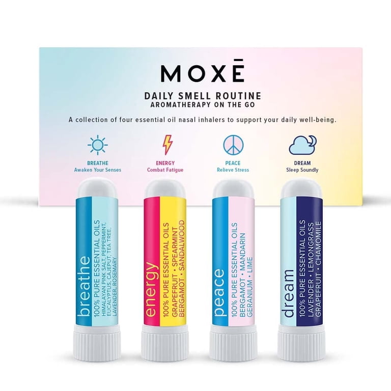 Moxe Nasal Inhaler Sticks Set, Aromatherapy Essential Oil Variety