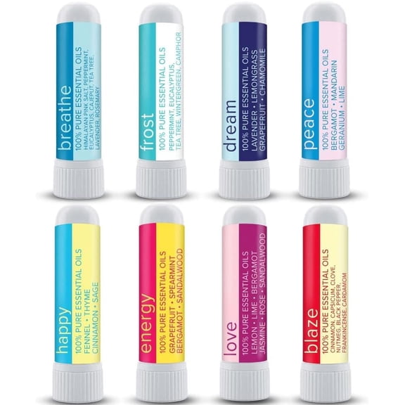 MOXE Nasal Stick Nasal Inhaler Essential Oils Variety Pack Gift Set 8 Aromatherapy Essential Oil Blends