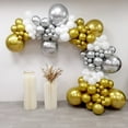 thumbnail image 1 of MOXMAY 127pcs Silver White Gold Latex Balloons Garland Arch Kit 18in 12in 10in 5in Chrome Metallic Balloons for Birthday Shower Wedding Party Decors, 1 of 3