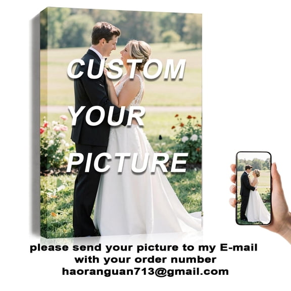 MOXOXKY 8x10" Personalized Canvas Prints, Custom Photo Picture for Wall Art Home Décor, Unique Gift for Family