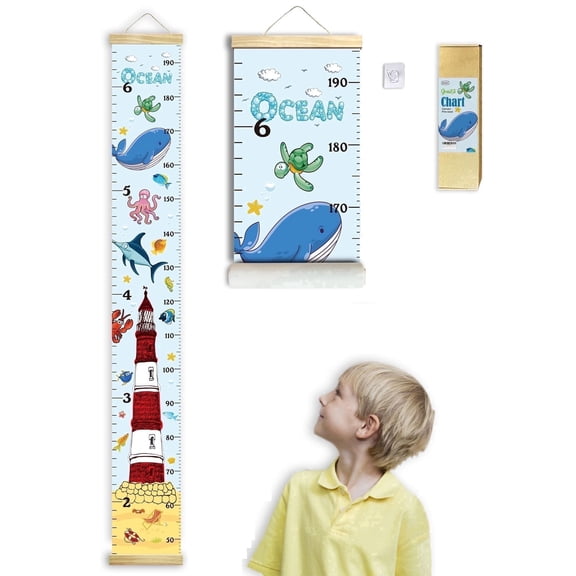 MOXOXKY Marine Animals Ocean Hanging Wall Growth Charts