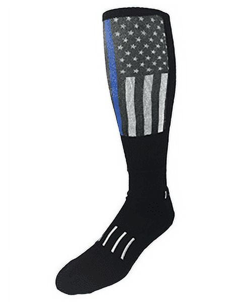 chinese dress ladies Knee High Dress Socks - Blue Stripe - Organic Cotton